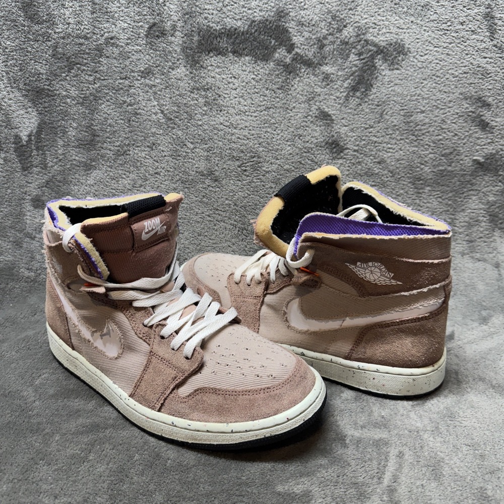Air Jordan 1 Zoom Air Comfort High Fossil Stone Size 10 Men's Basketball